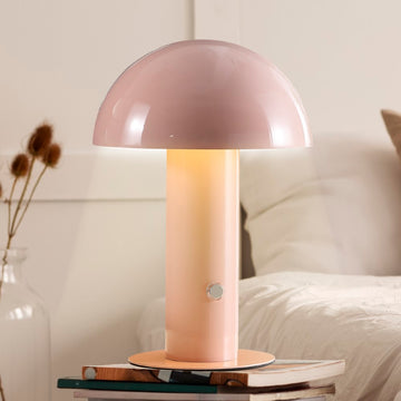 Boletus 10.75" Contemporary Bohemian Rechargeable/Cordless Iron Integrated LED Mushroom Table Lamp